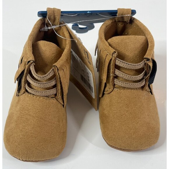 Lucky Brand Baby Girls Fringe Faux Suede Booties Size 1 Tan - Picture 2 of 11